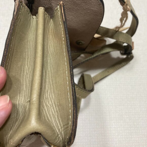 NWT Patricia Nash Small Latice Leather Olive Brown Oil Rubbed Crossbody - Picture 8 of 14